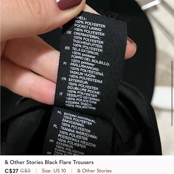 & Other Stories Black Flare Trousers - Picture 4 of 4